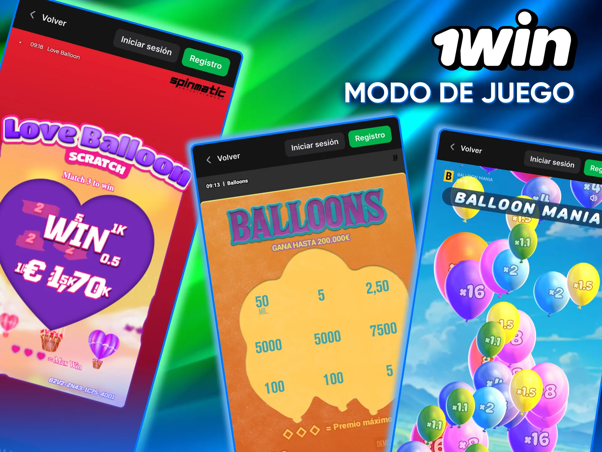 En 1win juega Balloon retirando ganancias antes de que explote el globo.