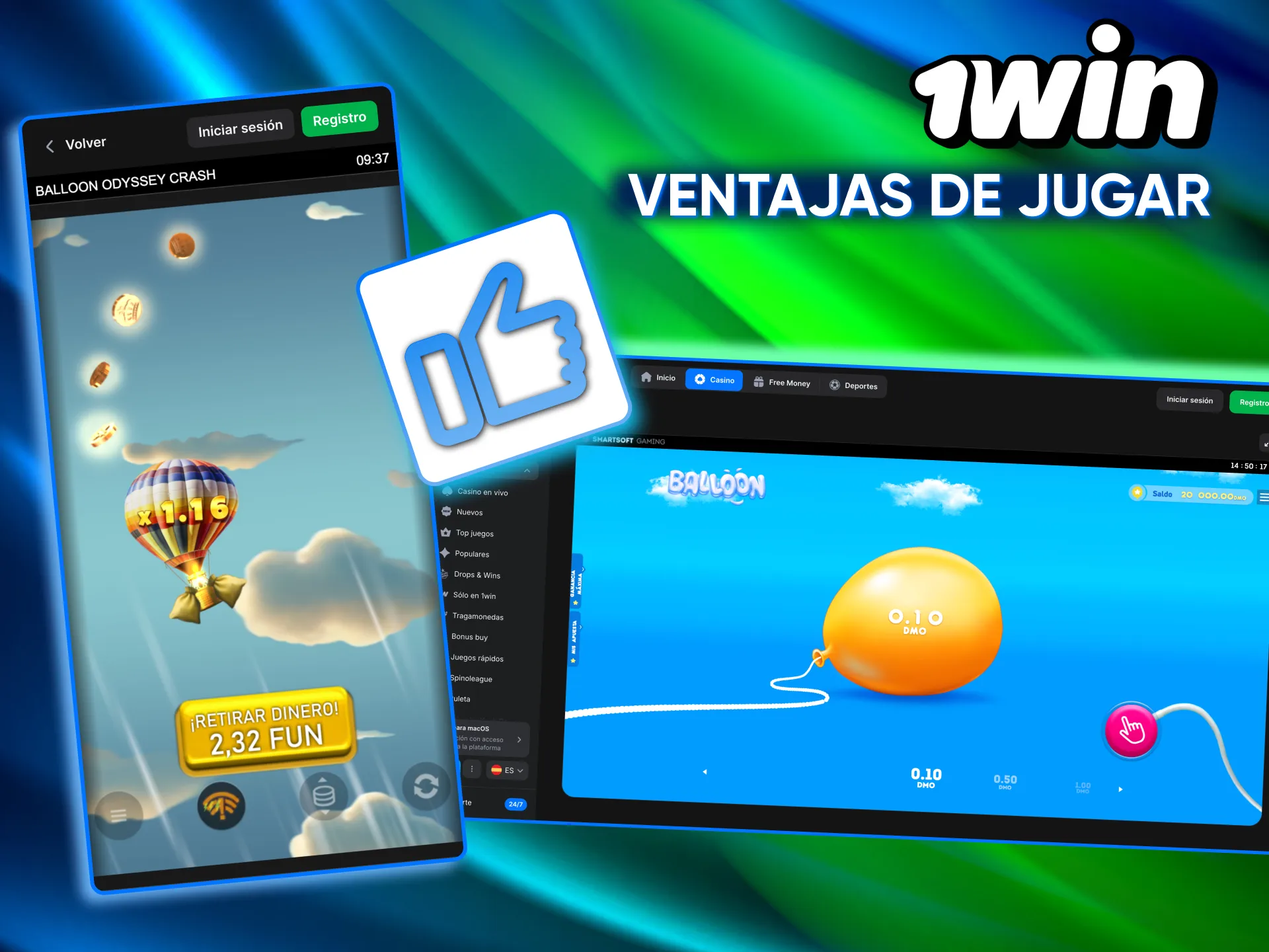 Entretenimiento y diversión asegurada al jugar Balloon en 1win Argentina.
